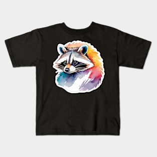 Raccoon Watercolor Kids T-Shirt